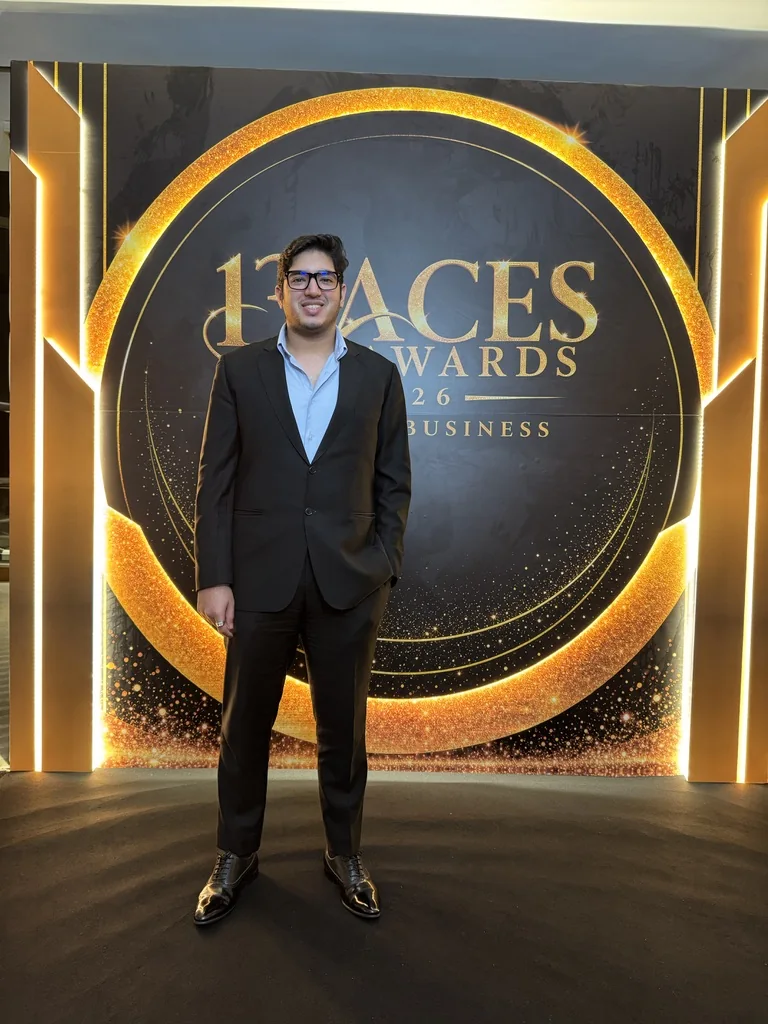 Syed Husnain Haider Bukhari at the 13th ACES Awards 2026 backdrop in Kuala Lumpur