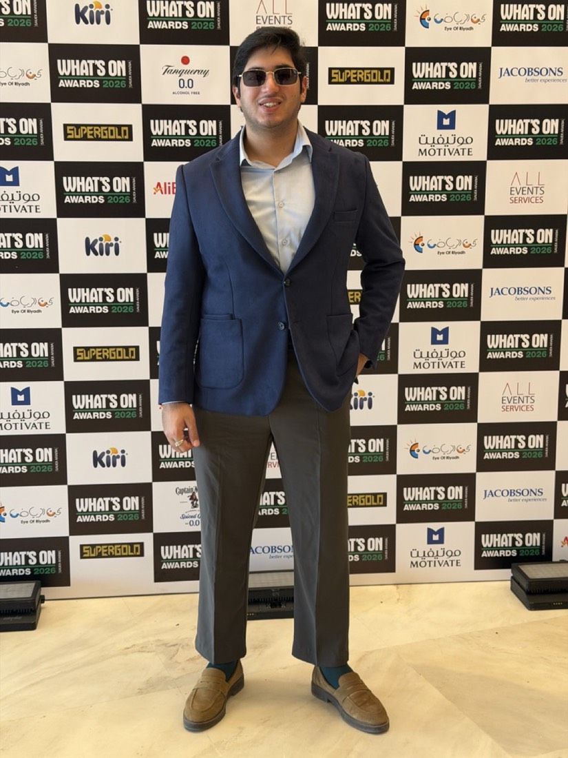 Husnain at the What's On Awards 2026 backdrop
