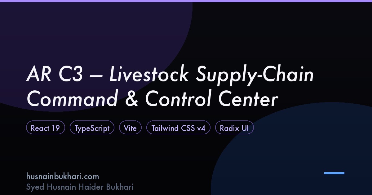 AR C3 — Livestock Supply-Chain Command & Control Center