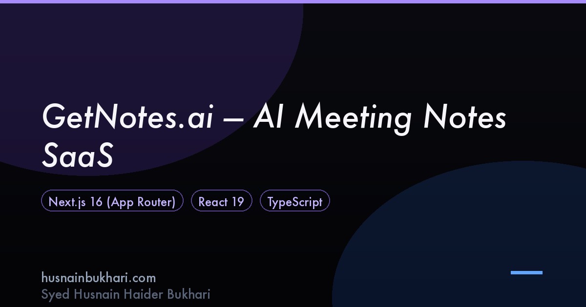 GetNotes.ai — AI Meeting Notes SaaS
