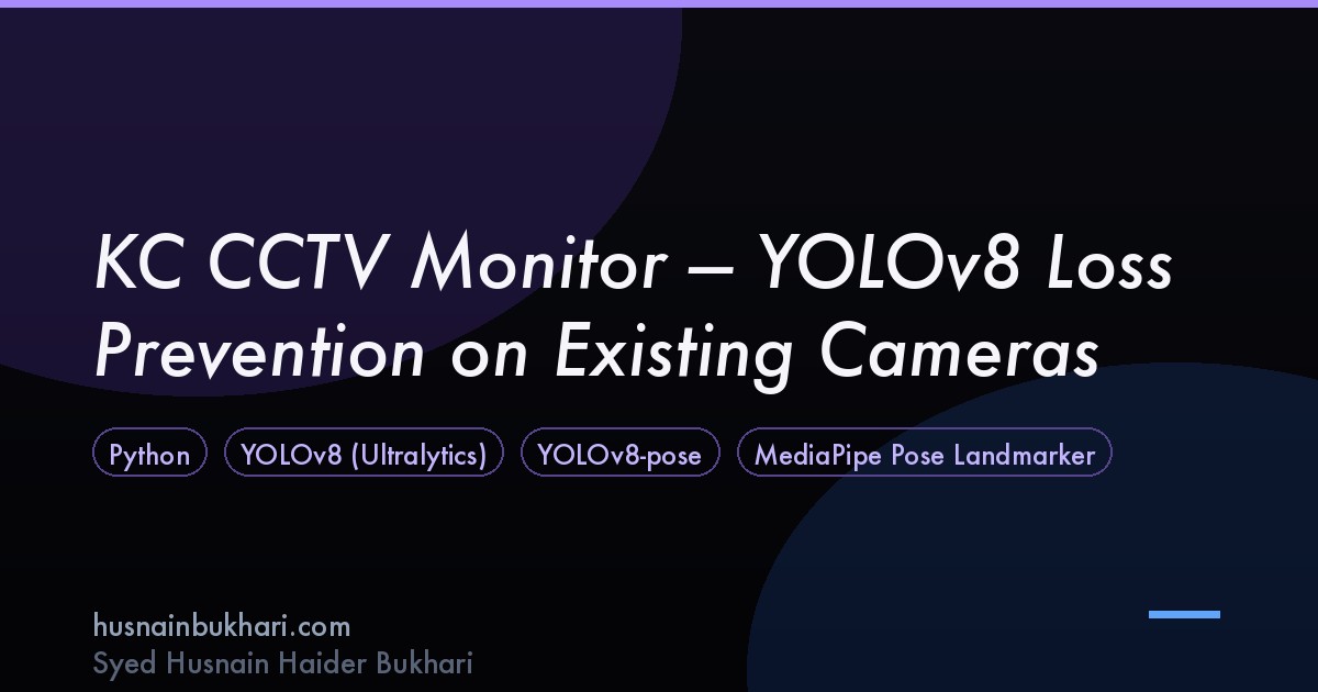 KC CCTV Monitor — YOLOv8 Loss Prevention on Existing Cameras