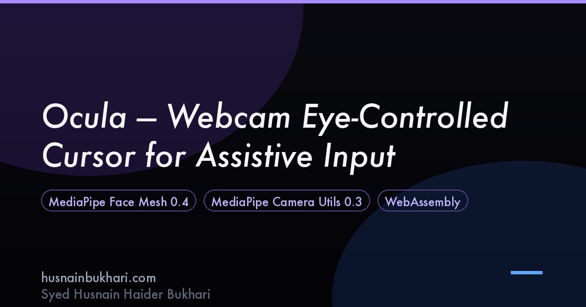 Ocula — Webcam Eye-Controlled Cursor for Assistive Input